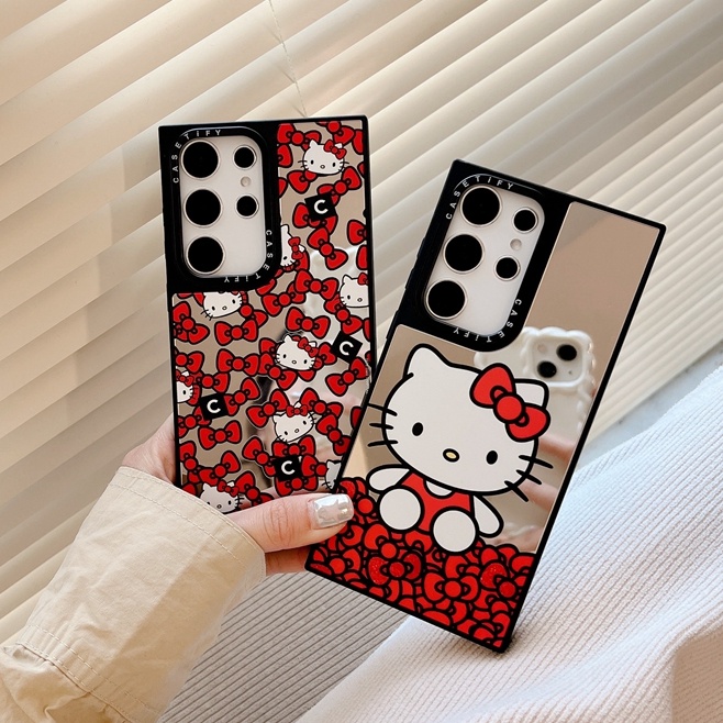 Samsung Galaxy S23 Ultra Makeup Mirror Case Cute Hello Kitty Hybrid Tpu 