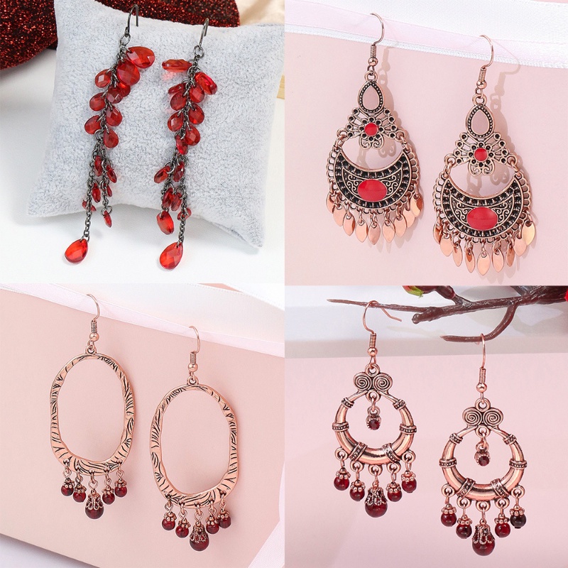 Red stone clearance earrings