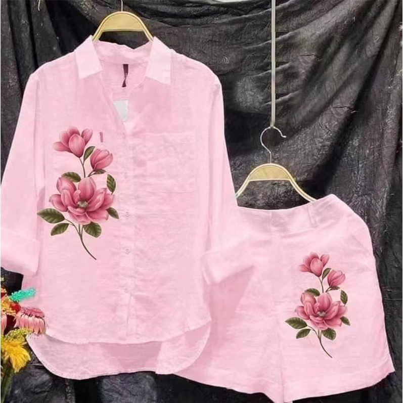 Set Korean Linen Long-Sleeved Clothing Set