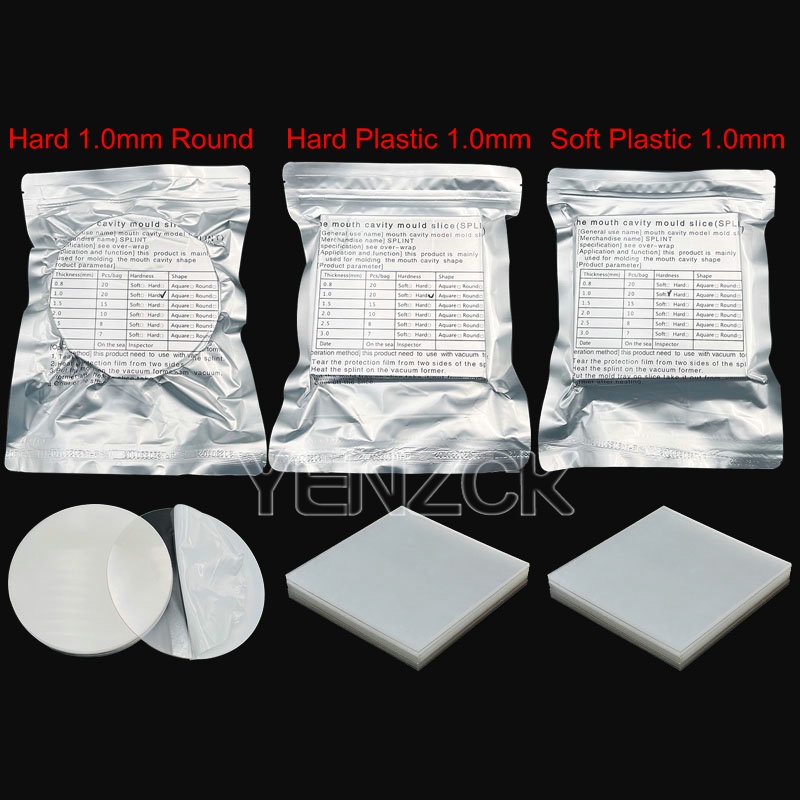 20pcsbag Dental Lab Splint Retainer Slice Vacuum Forming Sheet Soft Hard Thermoforming Material 5228