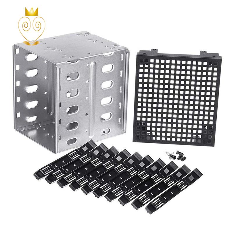 5.25 Inch to 5 x 3.5 Inch SATA HDD Cage Rack Hard Drive Disk Enclosure