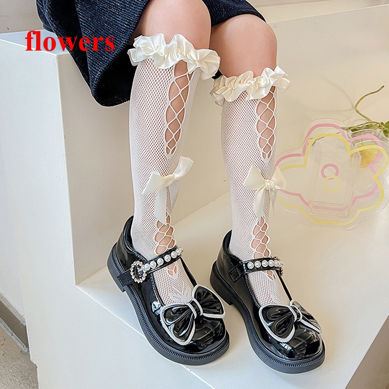 White over the deals knee socks with bows