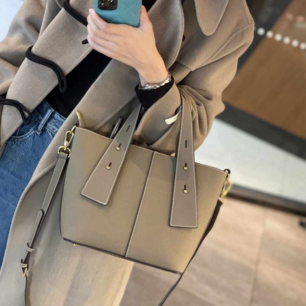Genuine Leather Bag Women New Style Fashionable High-End Messenger Korean Version Tote Fashion Handbag