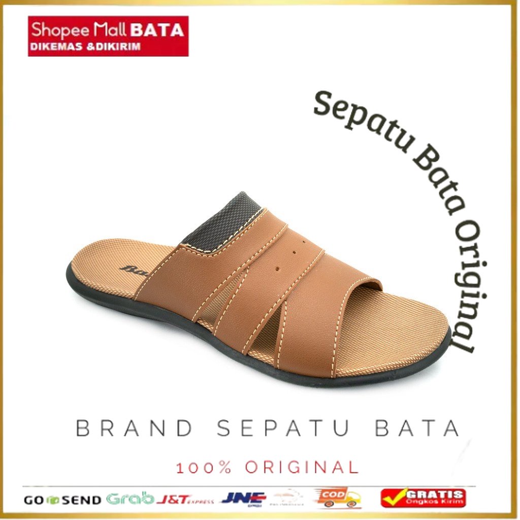 Bata Sandals Men Skip Brown 8714199 Shopee Singapore