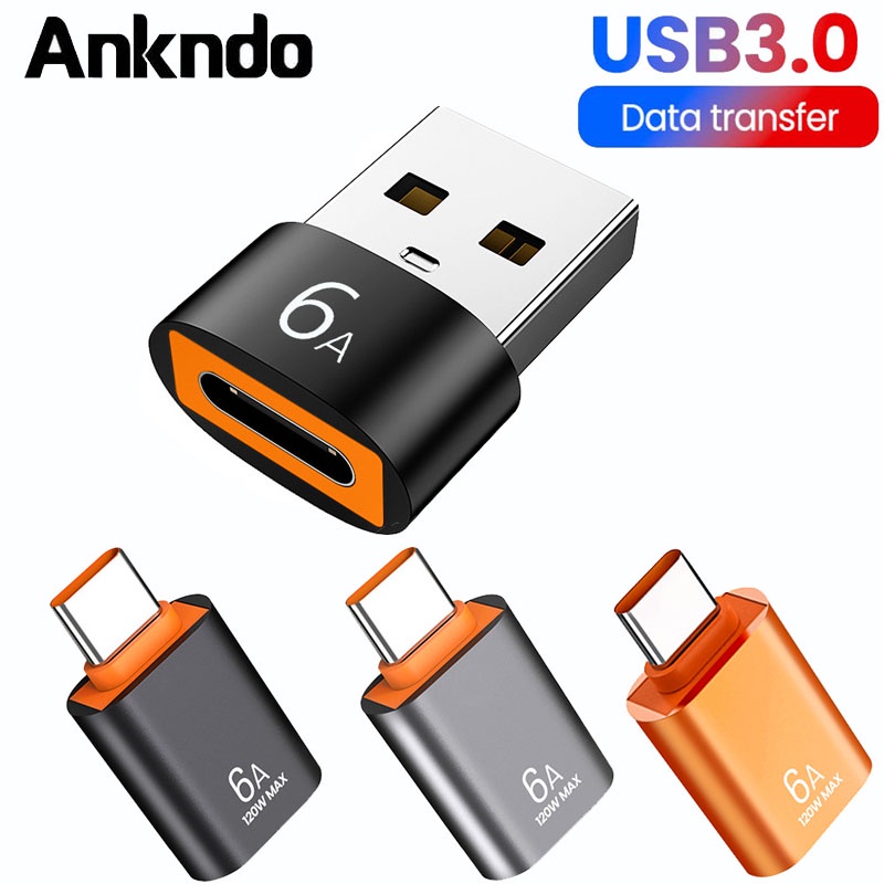 Ankndo 6A USB C 3.0 Type-C OTG Adapter USB C Female To USB Male Data ...