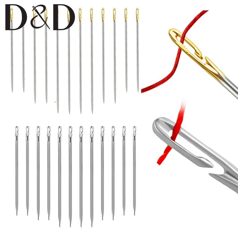 12/24 Pcs Side Entry Blind Needle Self Piercing Stainless Steel Manual