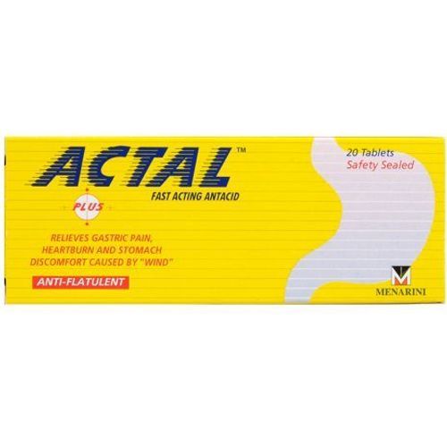 Actal Plus Fast Acting Antacid 20 Tablets Shopee Singapore