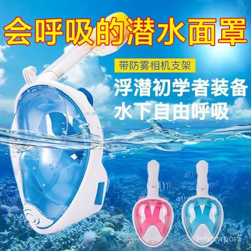 🧸Snorkeling Full Face Mask Goggle and Snorkel Set Diving Snorkel Diving