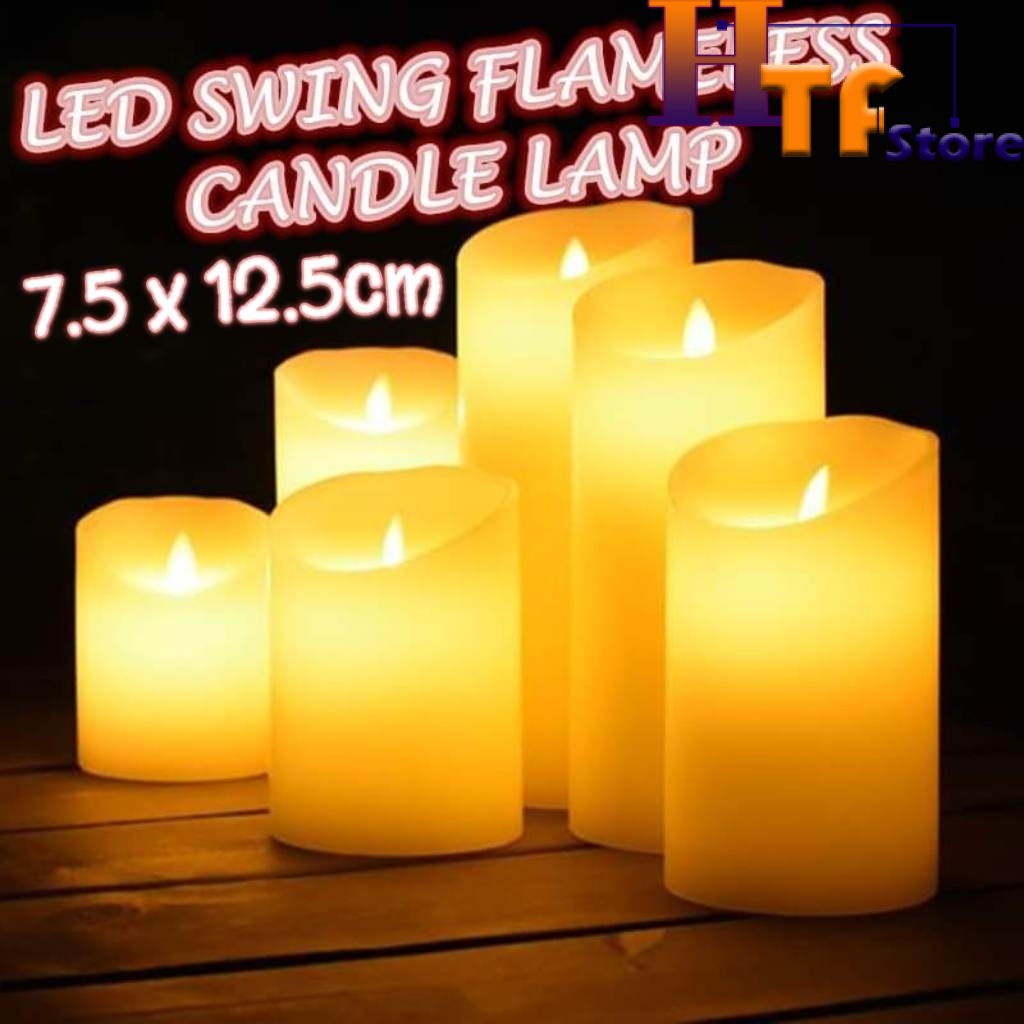(1 PCS)Swing Flameless LED Candle Decor Electric Lamp Flickering Tea ...