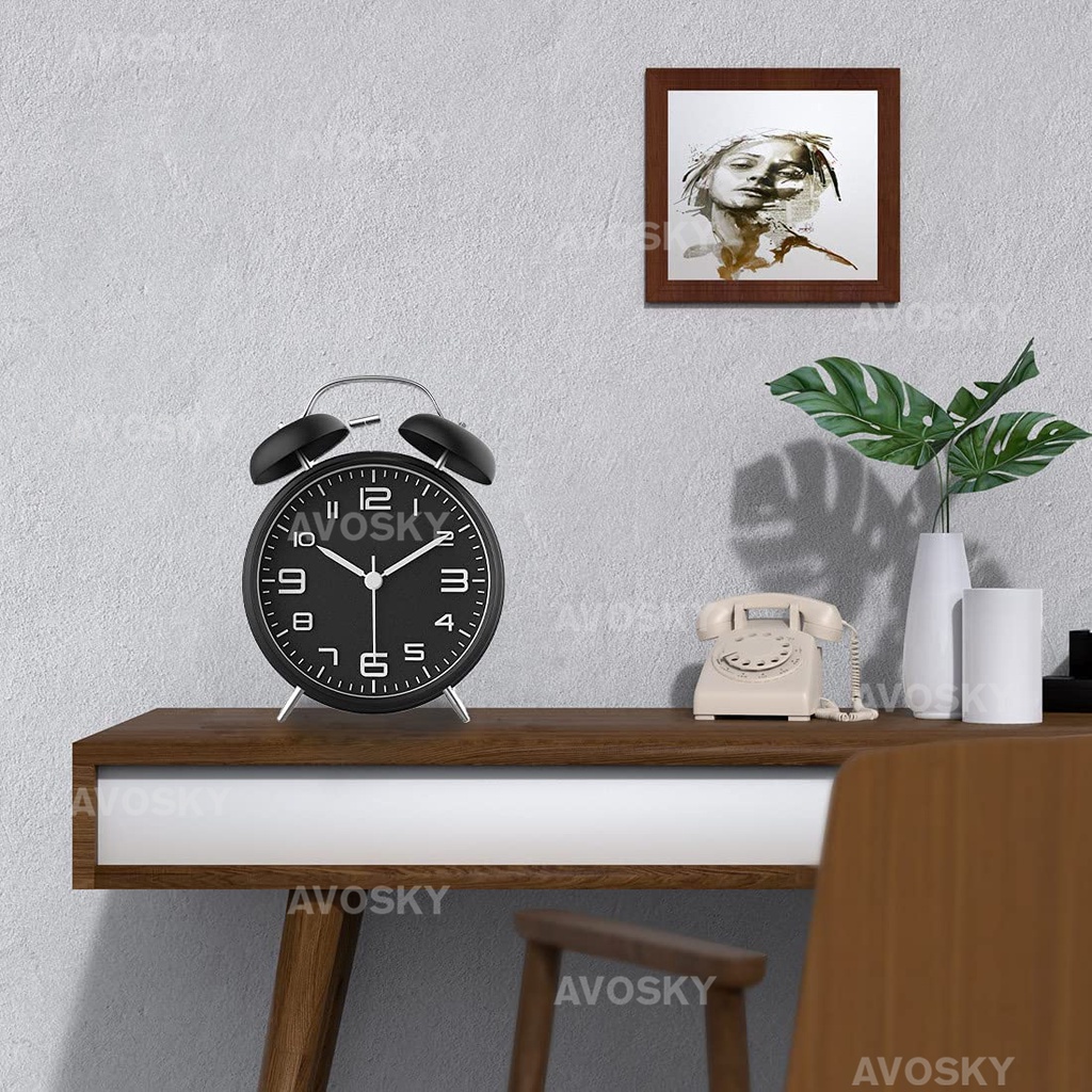 AVOSKY Large Classic Alarm Clock Loud Sound Analogue Backlight Desk ...