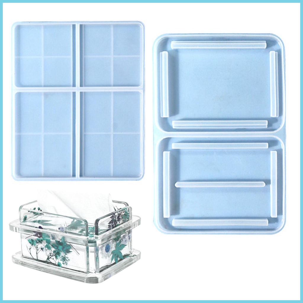 Tissue Box Molds for Epoxy Resin Storage Box Silicone Moulds Epoxy