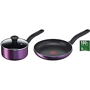Tefal Cooking Source 3pc Set (FP24cm+SP18cm w/lid) B504S2,Purple ...