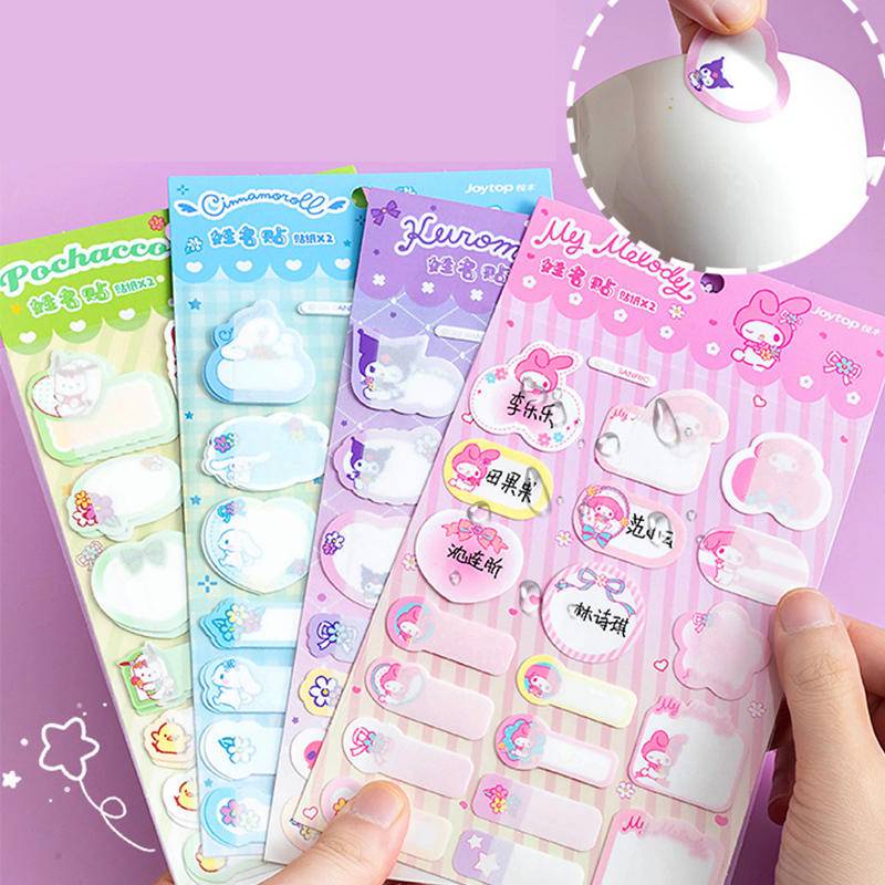 2Pcs/Pack Sanrio Cartoon Name Stickers Mymelody Kuromi Cinnamoroll ...