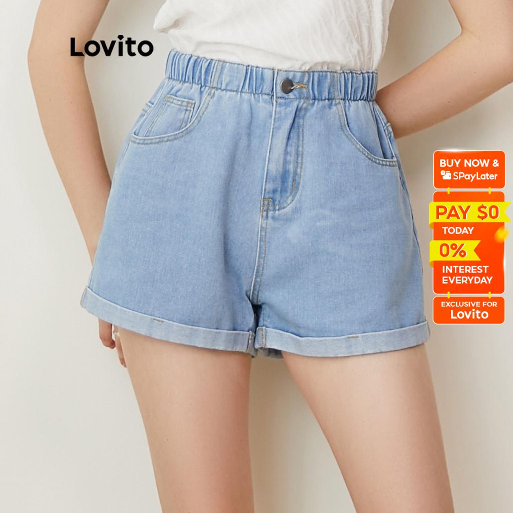 High Waisted Roll Hem Jean Shorts