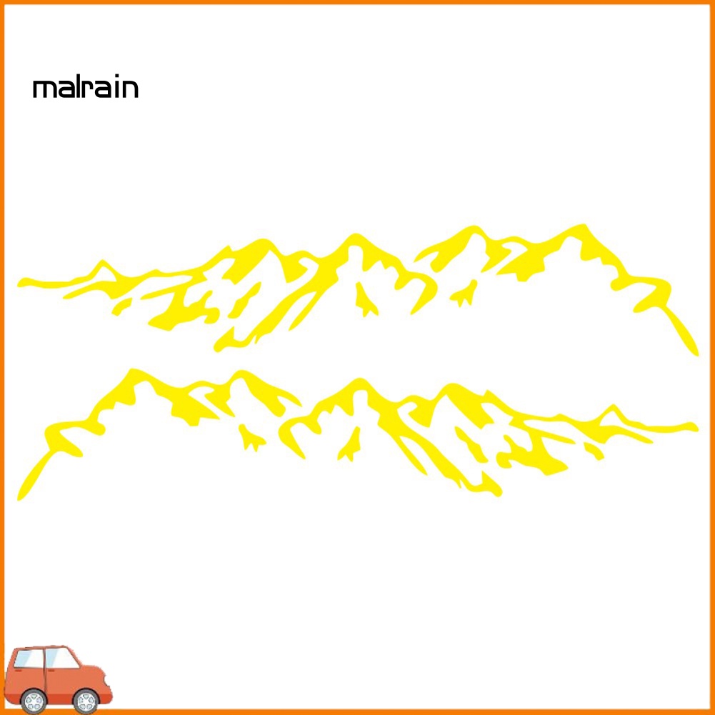 [Ma] 2Pcs Mountain Range Pattern Waterproof Car Side Door Decorative Decal Sticker