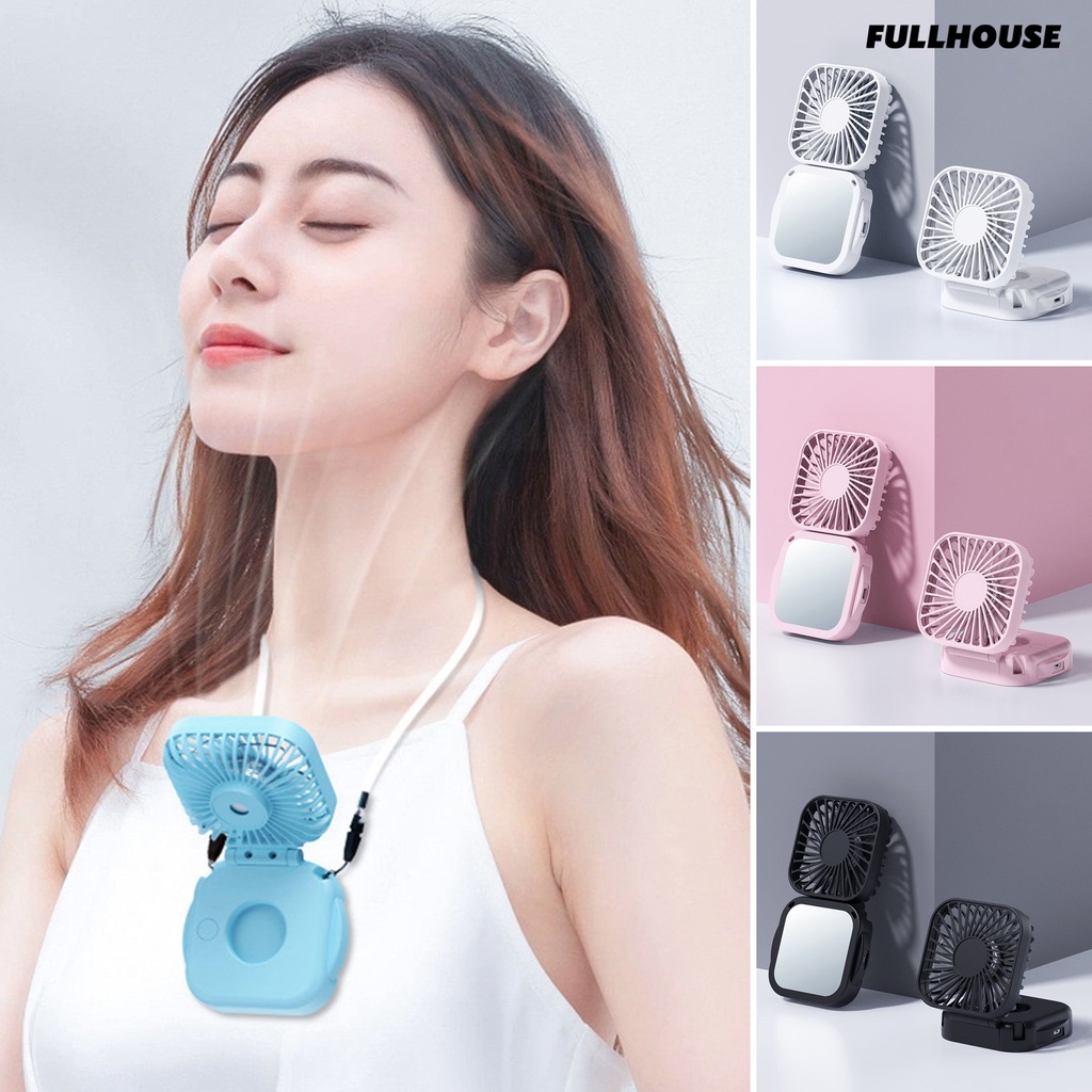 FullHouse 1 Set Cooling Fan With Mirror Foldable 3 Gears Long lasting