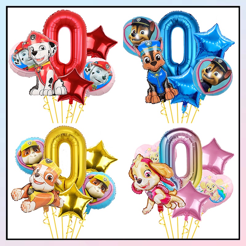16" PAW Patrol Air Balloon Foil Number - Kids Birthday Party Decoration (UK Stock)