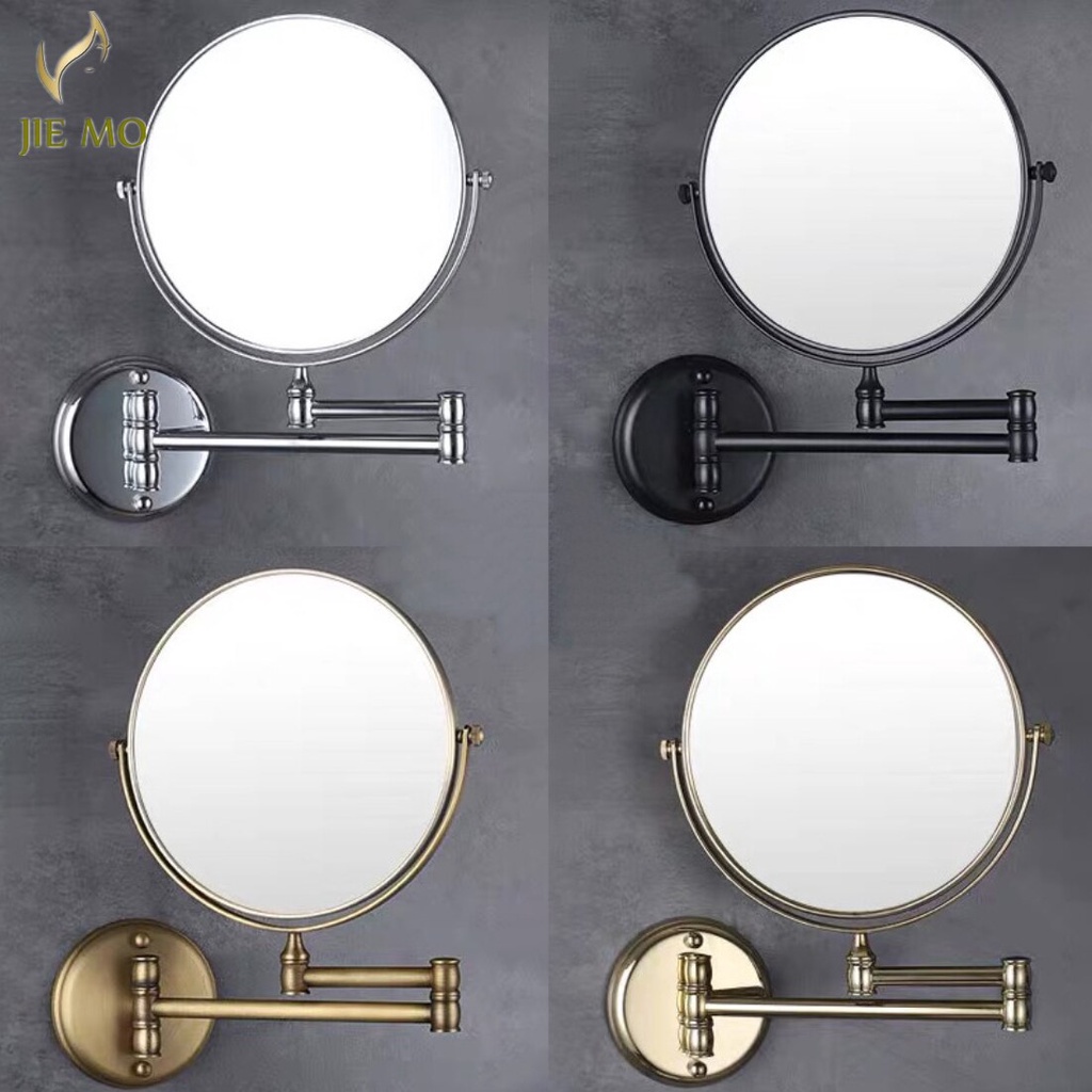 8 Inch Round 2 Face 3 x Magnifying Mirrors of Bathroom Folding Makeup ...