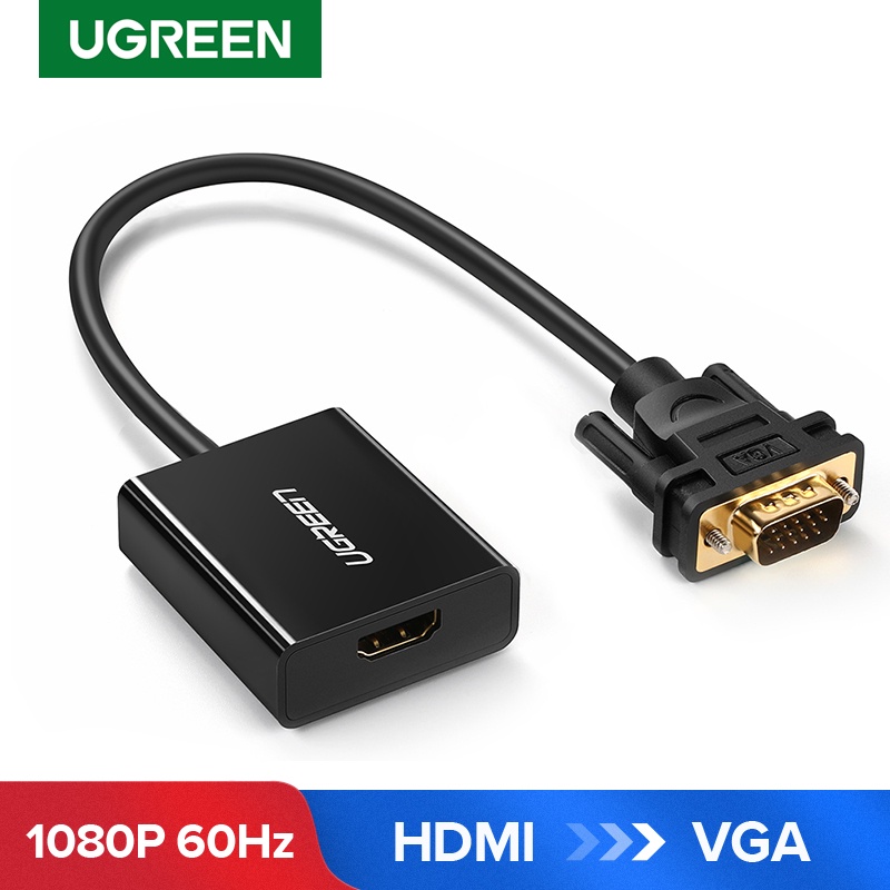 UGREEN Active HDMI to VGA Adapter with 3.5mm Audio Jack HDMI Female to VGA Male Converter Shopee Singapore