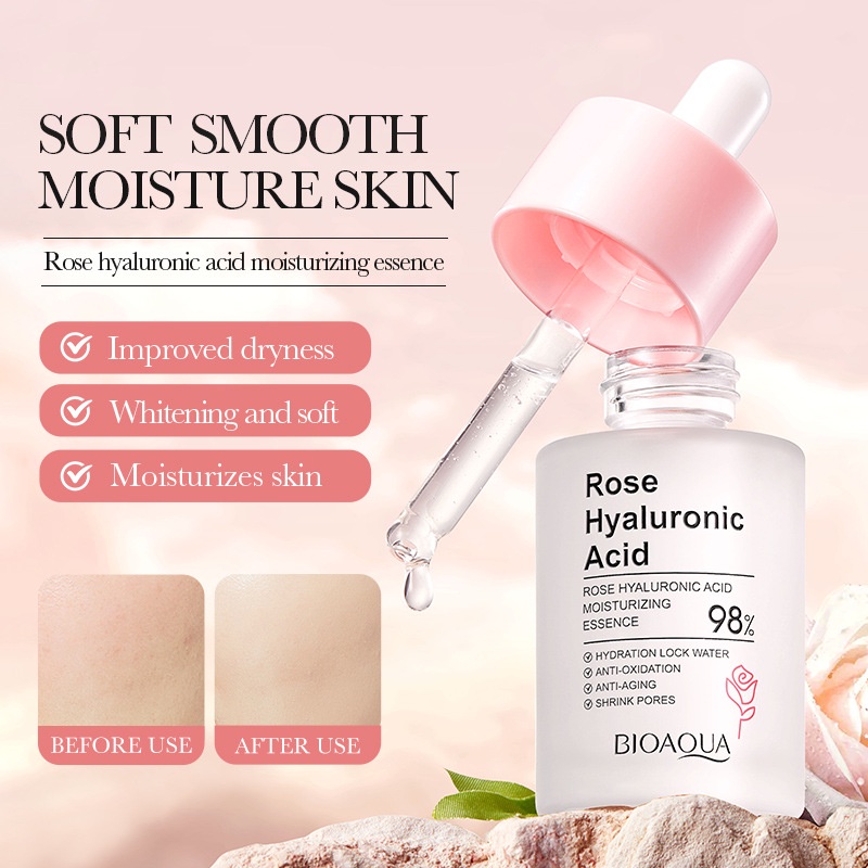 BIOAQUA Rose Hyaluronic Acid Facial Essence Moisturizing Whitening and