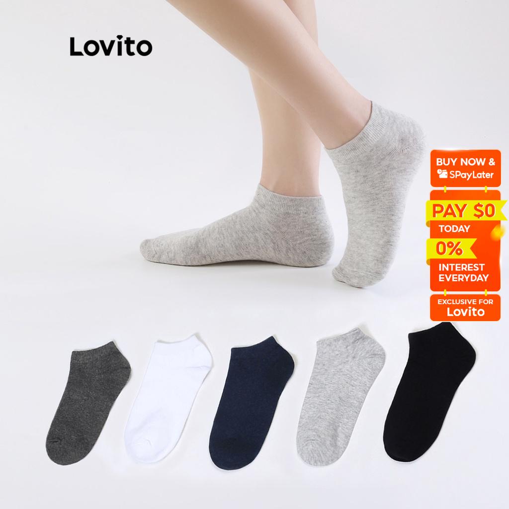 Lovito Plain Soft Invisble Cotton Sweat-absorbing Socks for Women ...