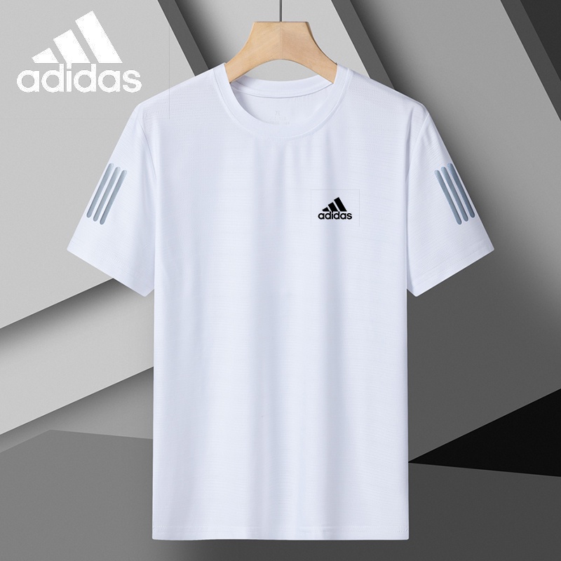 [L-8XL] Adida.s Men's Fat Loose Large Size Short-sleeved Ice Silk T ...