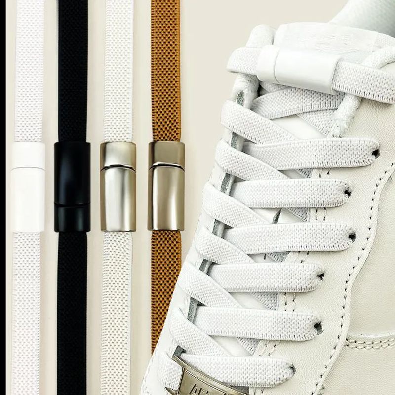 No Tie Shoelaces Shoe Laces Clip Flat Elastic Stretch Laces
