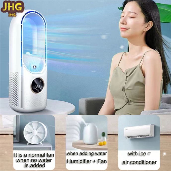 🇸🇬Ready Stock🇸🇬 Portable Air Cooler Fan LED Display Desktop Bladeless ...