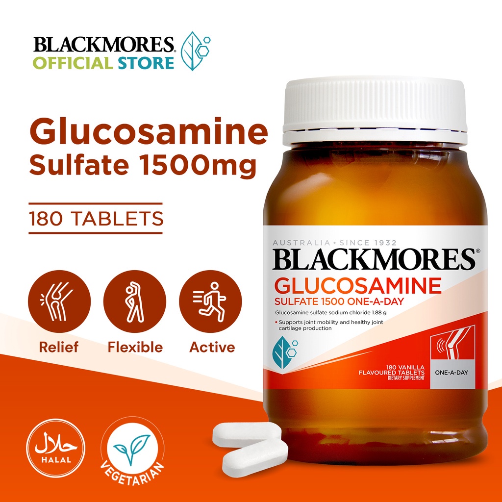 Blackmores Glucosamine Sulfate 1500 (180s) Support joint health (Halal