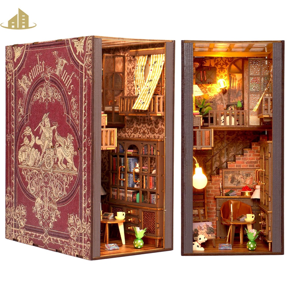 DIY Book Nook Kit Mit LED - Magische 3D Bücherregal-Deko Zum Selberbauen