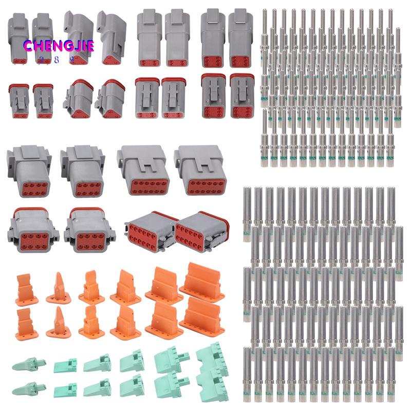 188PCS Deutsch DT Gray Connector Kit with 16 Solid Contacts in 2,3,4,6,8 and 12 Pin Configurations,Automotive Connectors
