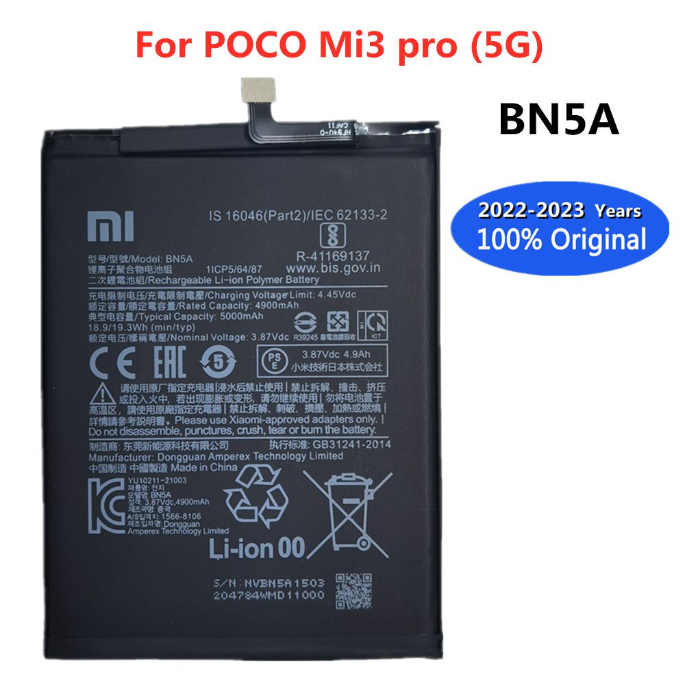 100% Original MI 5000mAh BN5A Replacement Baery For POCO mi3 pro mi 3 ...