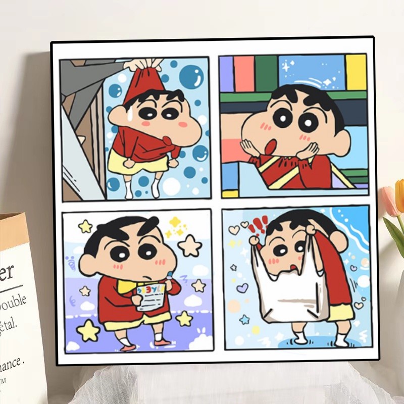 Crayon Shinchan Anime Paint By Numbers With Frame KIT Diy Oil Painting
