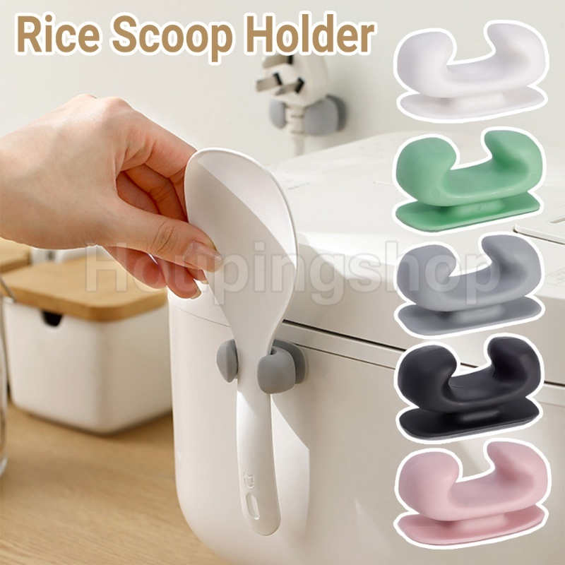 Silicone Tablespoon Rice Scoop Spoon Holder Wall Mount Sucker Rice ...