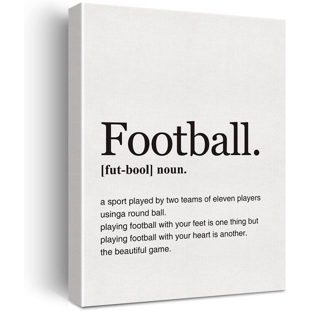 Football Definition Funny Sports Canvas Wall Art Minimalist Dictionary