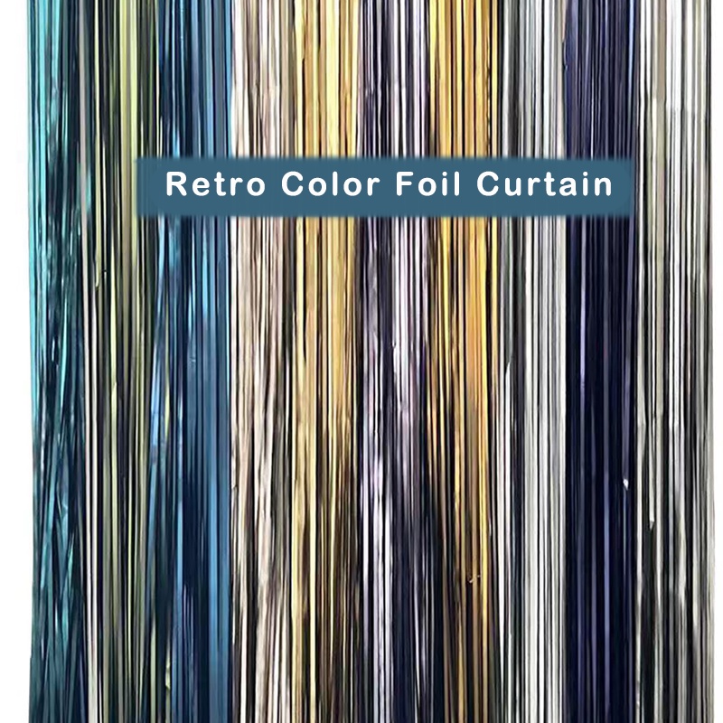 Retro Tinsel Curtain Retro Colour foil Curtain Rain Curtain Metalic ...