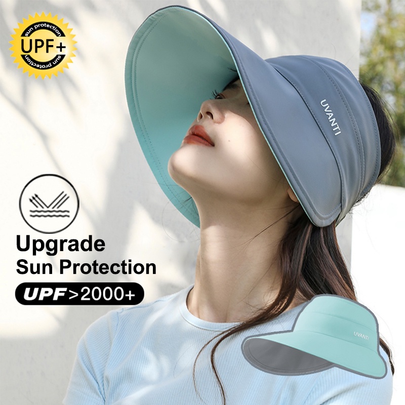 Japan UV Sunhat Women Summer Doublesided Bigbrimmed Sun Visor Hat Empty Top Sun Protection