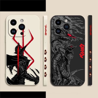 Anime Berserk Guts Phone Case For iPhone 15 14 13 12 11 Pro Max Mini X XR  XS MAX Plus Silicone Cases with Hand Strap