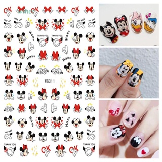 Disney Christmas Mickey Nail Stickers Anime Character Nail Decals Nail Art  Decoration Cartoon Stitch Stickers Nail Art Supplies