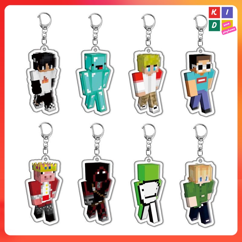 HOT ITEM Minecraft KeyChain Multi-series Toys Game Fans Creeper Steve ...