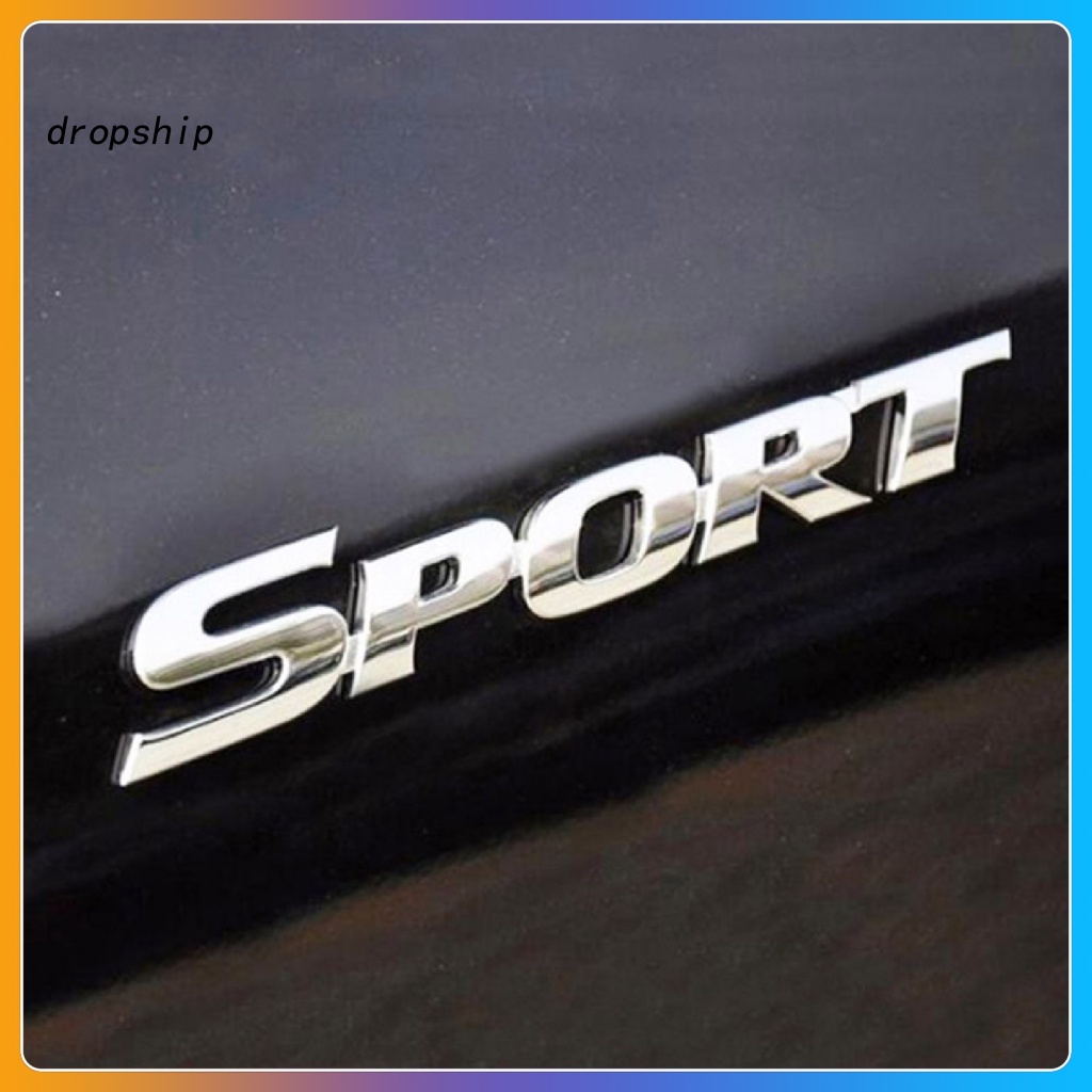 DRO_ Car Logo Wear-resistant 3D Design Compact Car Sticker SPORT Emblem for Car