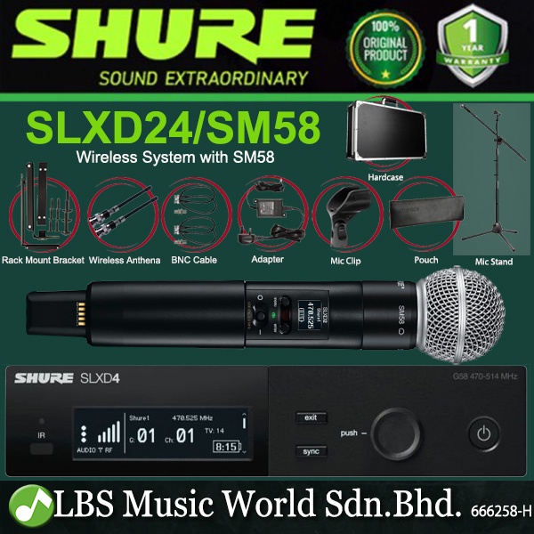 Shure SLXD24 SM58 Wireless System with SM58 Handheld Transmitter