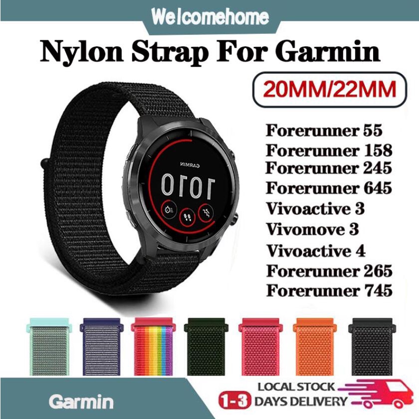 For Garmin Vivoactive 3 4 Venu 2 Forerunner 645 245 158 Nylon Strap Bracelet
