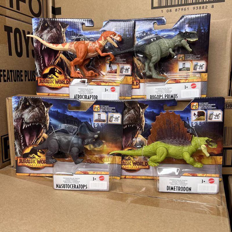 Mattel Jurassic World Nasutoceratops，dimetrodon，horned dinosaur