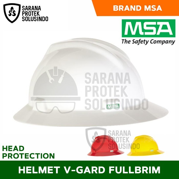 Safety Helmet Full Brim MSA Original USA Inner Fastrac Safety Helmet