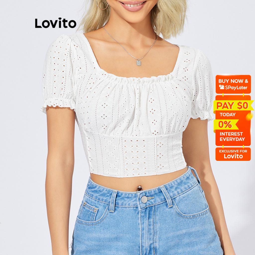 White casual crop on sale top