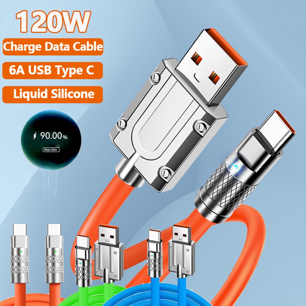 120w 6A Super Fast Charge PD TypeC To TypeC Liquid Silicone Cable