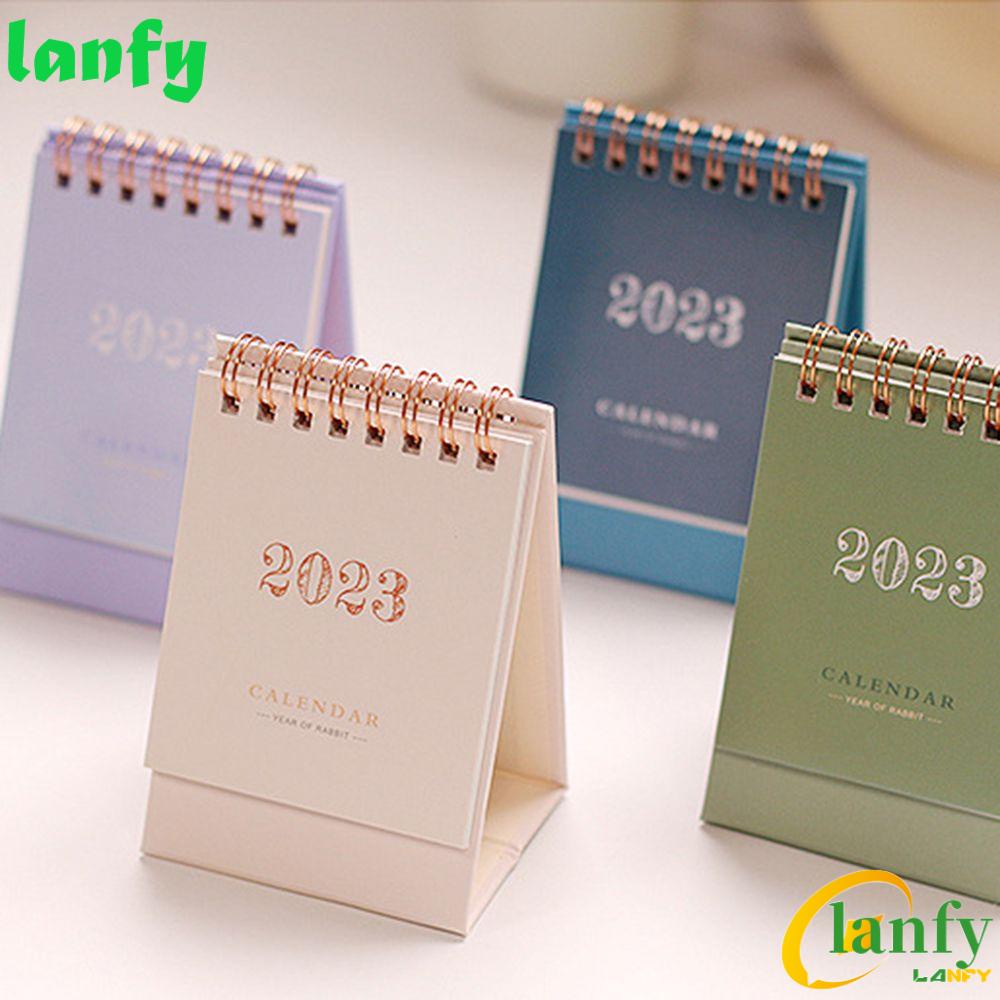 LANFY Desktop Calendar Portable 2023 Table Yearly Planner Spiral Simple