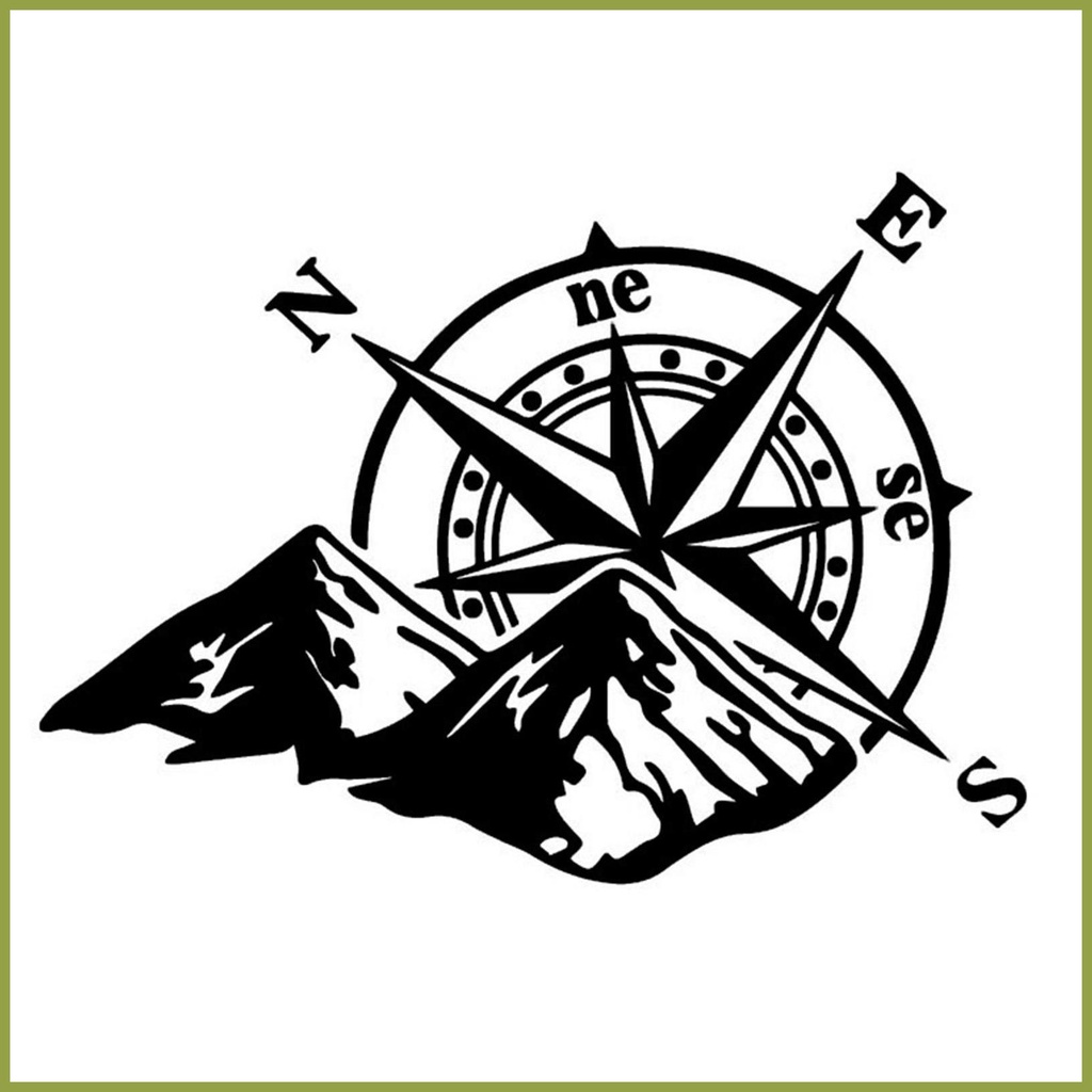 Reflective Car Sticker Car Sticker Reflective Decal Decoration Car Accessories Car DIY Decals Mountain Compass paca1sg