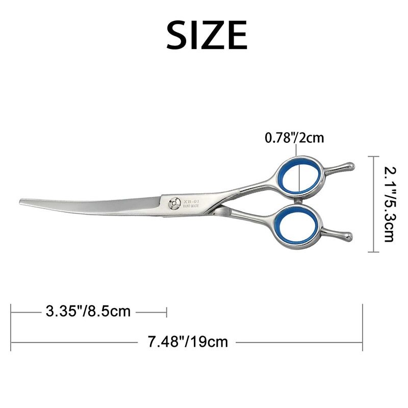 4.5 Inch Dog Grooming Scissors Set - Curved & Thinning Shears for Pet ...